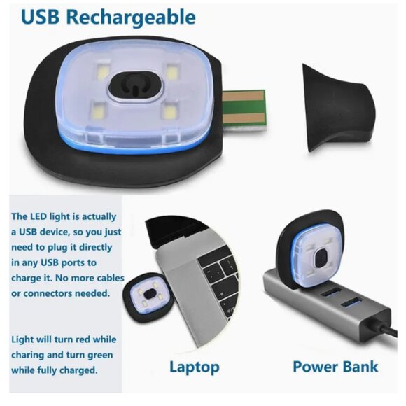 New Beanie with Headlight Rechargeable Pink - Picture 10 of 12